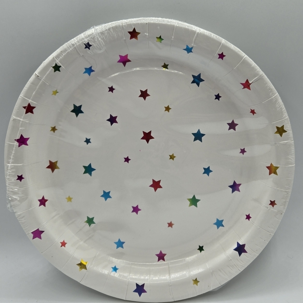 321 Party! Rainbow Star Round Party Plate 8 ct